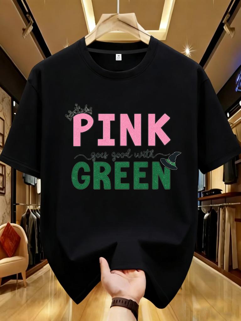 Wds0173creative Letter Printed Plus Size Unisexs Round Neck Tshirt Summer Casual Short Sleeved Top Street Fashion Versatile