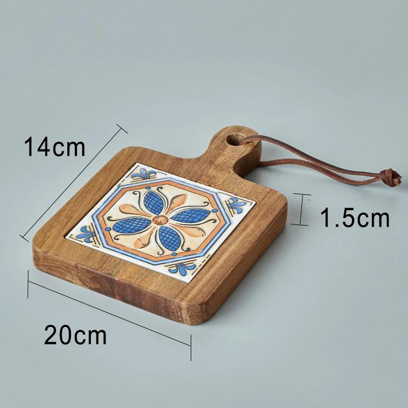 Dřevěné podtácky v japonském stylu, podložka pod hrnec, kreativní podložky pod nápoje proti opaření, izolované, s jemným uměleckým vzorem, protiskluzová podložka pod šálek