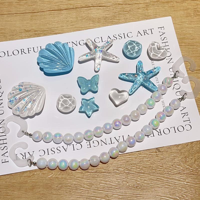 1 Set Diy Clogs Sandals Garden Shoe Decor Cute Starfish Shell Resin Shoe Charms Accessories Buckles Beach Bag Pins Girls Gifts