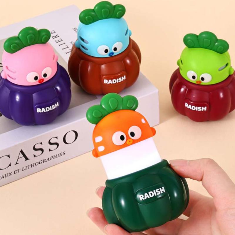 1Pcs Anime Figure White Light Atmosphere Decor Radish Doll Small Night Light Electronic Luminous Toy Cute Shape Children Gift