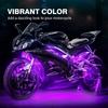 8 Stück Motorrad RGB LED Streifen Lichter Kit mit Bremslicht Funktion
