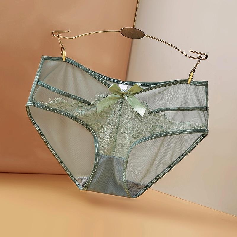 Women's Lace Underwear Sexy Hollowed Out and Seamless Cotton Crotch Triangle Pants for Women