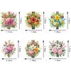 6Pcs Acrylic Plants Diamond Art Fridge Magnet Diamond Painting Refrigerator Magnet DIY Fridge Stickers for DIY Crafts Party Gift