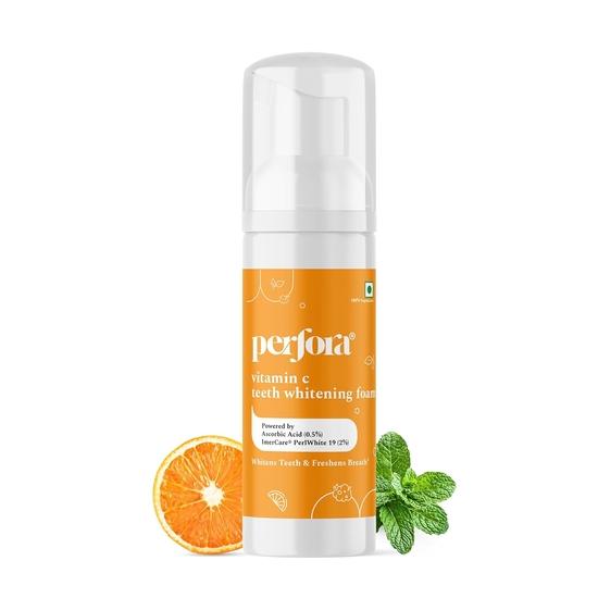 

Пена для отбеливания зубов Perfora - 50 мл | Отбеливает зубы и освежает дыхание | Содержит витамин C | Формула без спирта | Вкус дикой мяты