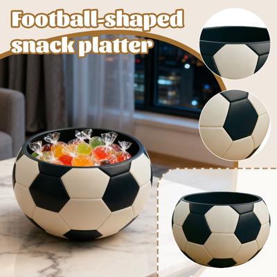 Piatto Snack Pallone da Calcio – Vassoio da Portata a Tema Calcio, Tavola per Snack Festa Giorno della Partita