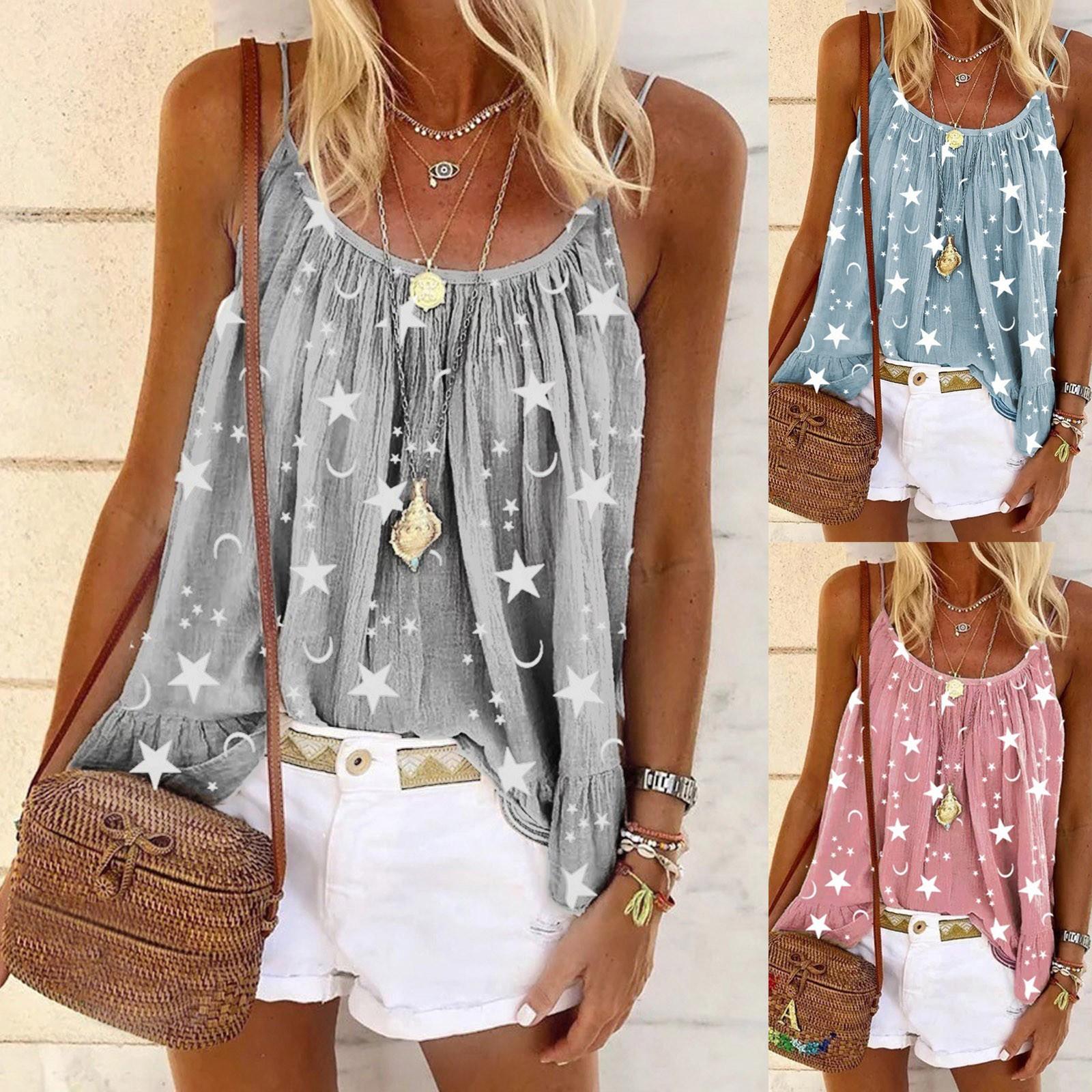 

Женщины Рубашка без рукавов Блузка Scoop Шея Спагетти Ремешок Cami Tank Top