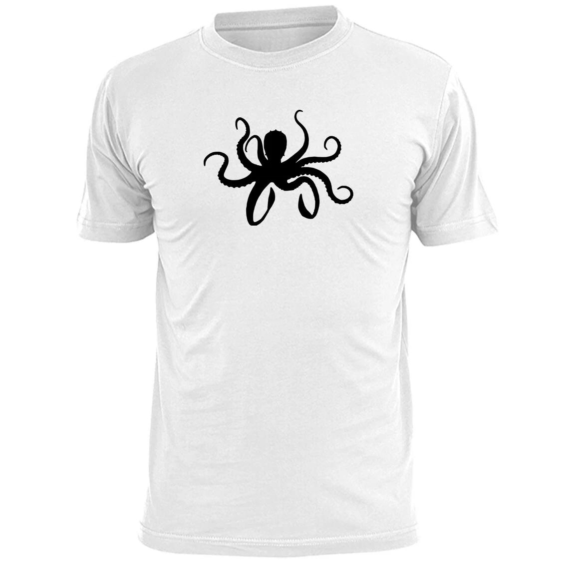 Mens Octopus Silhouette T shirt Wildlife Sea Life M