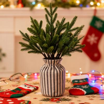 Artificial Pine Branches Realistic Norfolk Pine Stems Faux Greenery Foliage Pine Needle Twigs for DIY Christmas Wreaths Vase Indoor Outdoor Decor