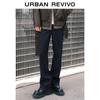 UR Men's Retro Casual Straight Leg Denim Jeans with Contrast Stitching