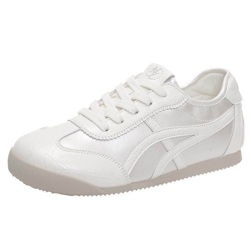 Color Matching Lace-up German Training Shoes Women's Summer 2025 New Fashion Versatile Comfortable Sports Leisure Lightweight White Shoes