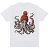 90s Vintage T Shirts Funny Octopus Wearing Beanie Printed TShirt N Fashion Oversized Cotton Casual ONeck Tshirts Unisex