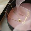 Stainless Steel Flower Pendant Necklace For Women Fashion Ladies Gold Color Clavicle Chain High Quality  Wedding Gifts