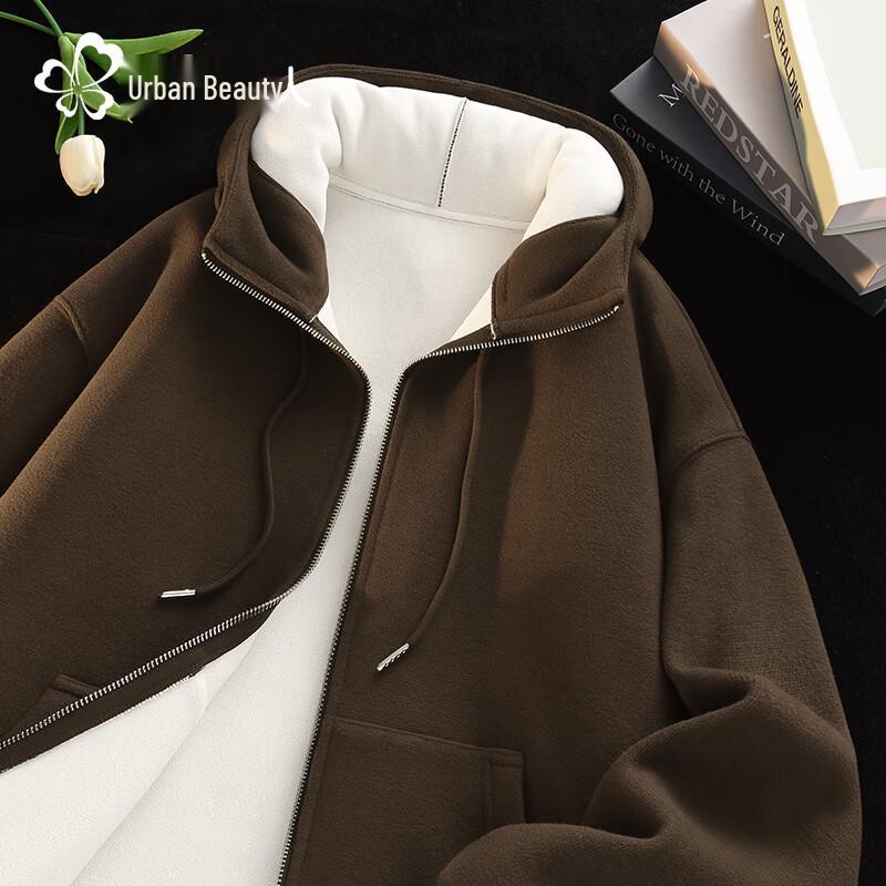 

Dushi Liren Women s Fleece Lined Hooded Zip-Up Sweatshirt Jacket XL