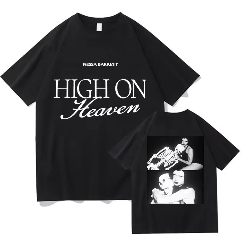 2026 Nessa Barrett High On Heaven T-Shirt Fashion Casual Aesthetic High Quality Fans Tops Tees Graphic Short Sleeve