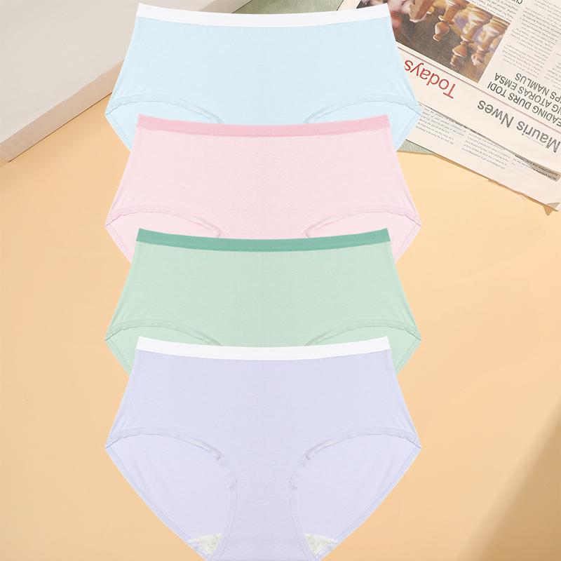 4Pcs/Set Women's Seamless UnderwearCotton Triangle Pants Double-layer Crotch Lady Sports Panties Comfortable Underpanty