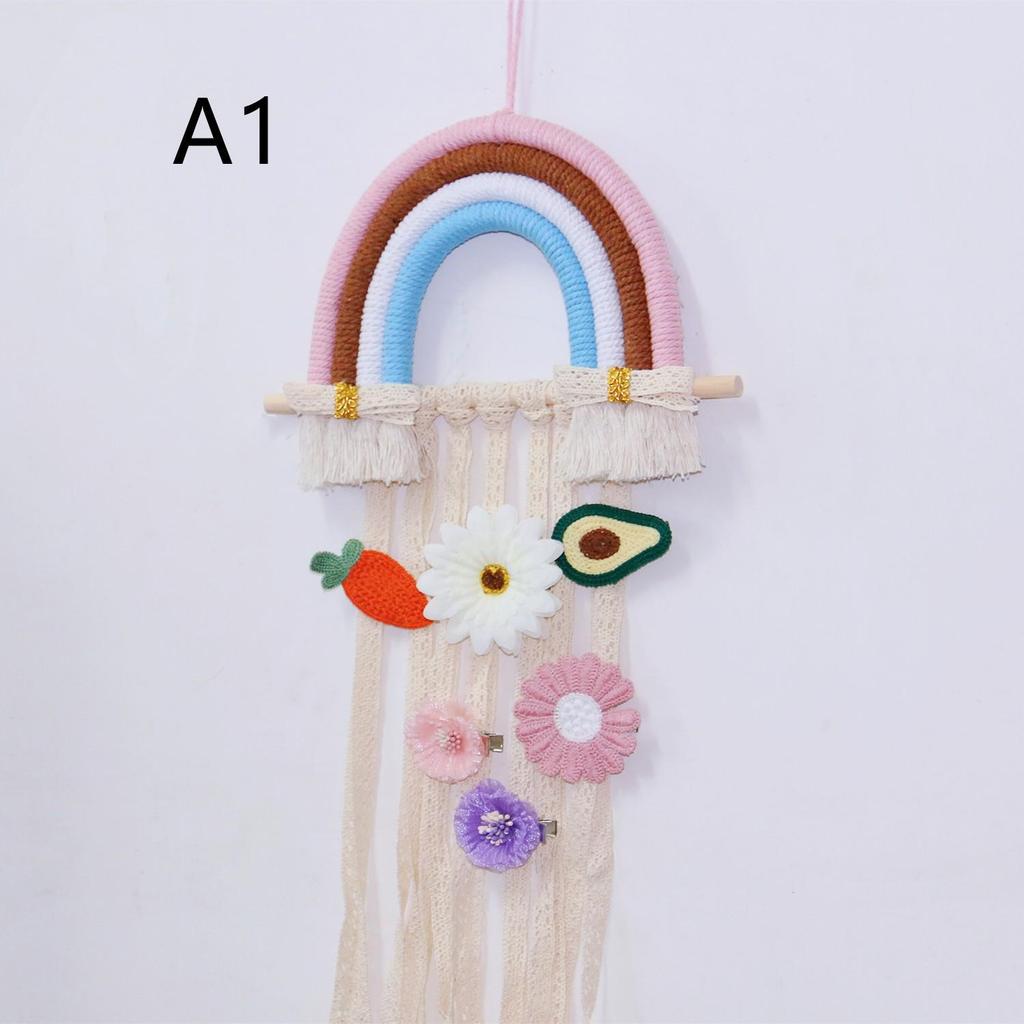 Rainbow Lace Hairpin & Headband Organizer for Kids' Room Decor
