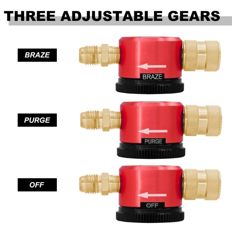 Professional RefrigerantPurge Regulator Tool Nitrogen Flows Regulator Instantly Setting Switches Metal Construction
