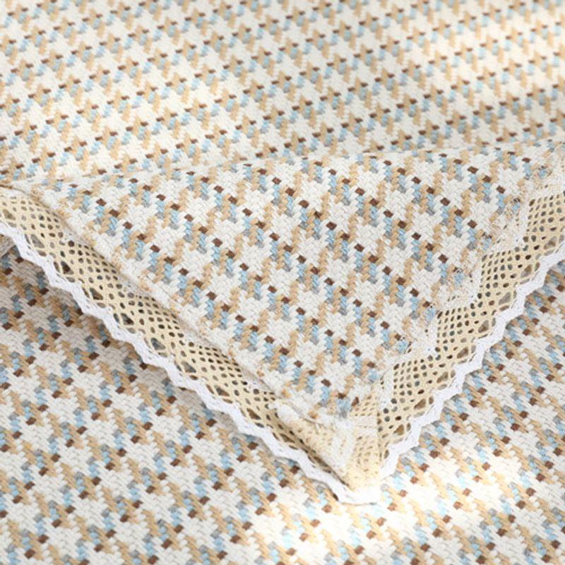 

Cotton Linen Sofa Towel Houndstooth Non-Slip Fabric Blue insane bird22 45*45cm (custom shoot this)