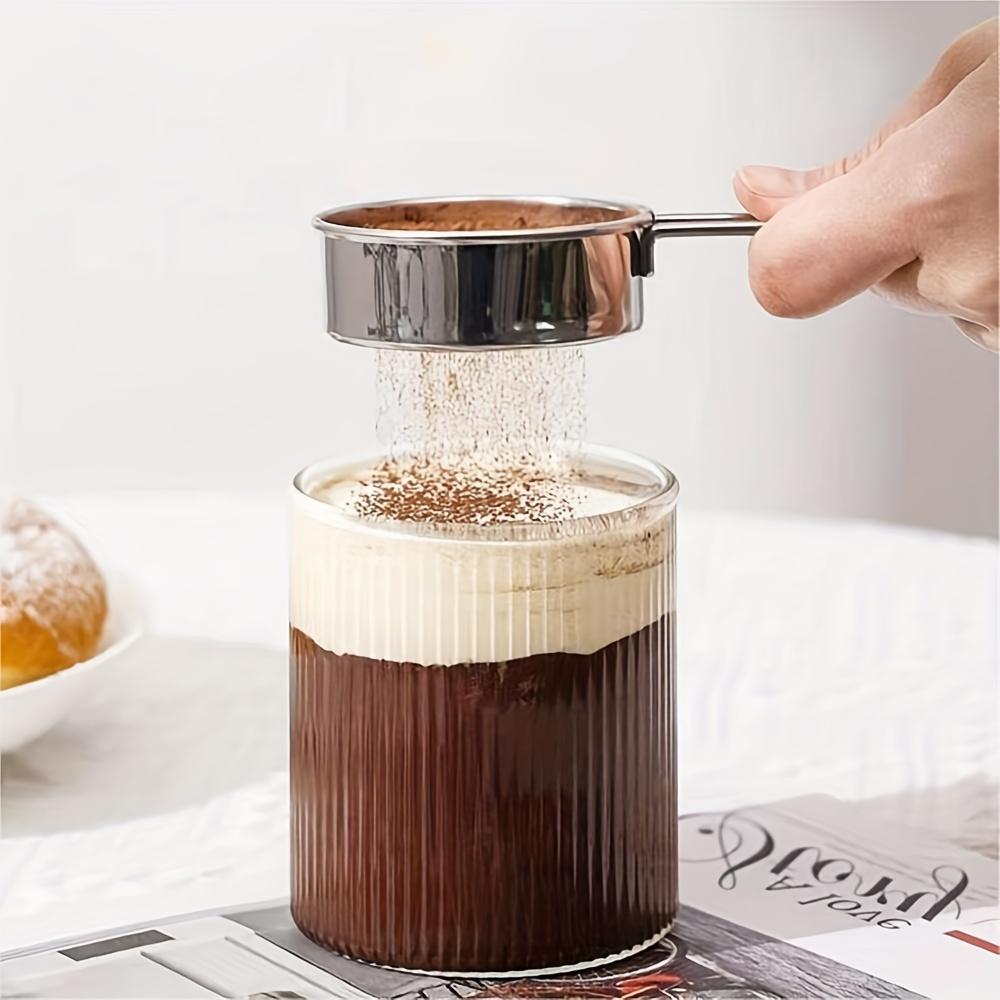 Nerezové jemné síto na mouku, práškový cukr, dávkovač mouky, třepačka pro čokoládový prášek Matcha, pečení