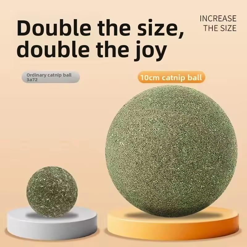 Bola de Catnip Extra Grande 10 cm Jumbo Gigante Fruta de Catnip Juguete Para Aliento Fresco Juguete para Gatos Suministros para el Cuidado de Gatos en Casa Palo Divertido Sisal Campana