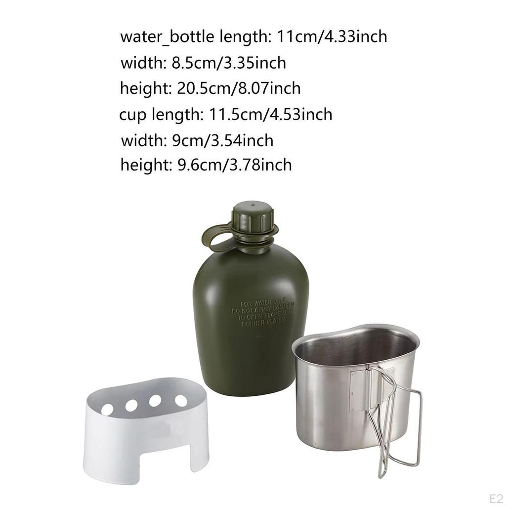 Military Water Bottle Set, Complete Camping Essentials Kit Sturdy Training Gear Accessories