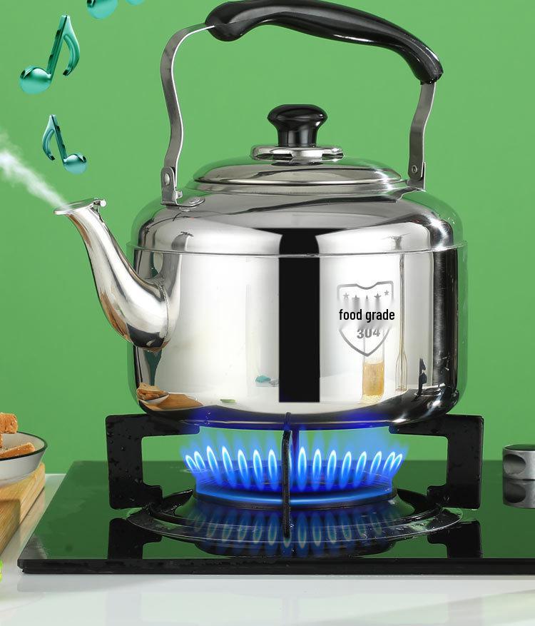 Large Capacity Stainless Steel Whistling Kettle - Thickened for Household or Commercial Use On Gas Stoves