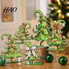 Festive Party Table Decorations 5 Pcs Wooden Tabletop Christmas Tree Signs, Rustic Standing Green Vintage Cartoon Style Ornaments Desktop Ornament