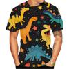 Cartoon Dinosaur Pattern T-Shirt For Men Animal 3D Printed Short Sleeve