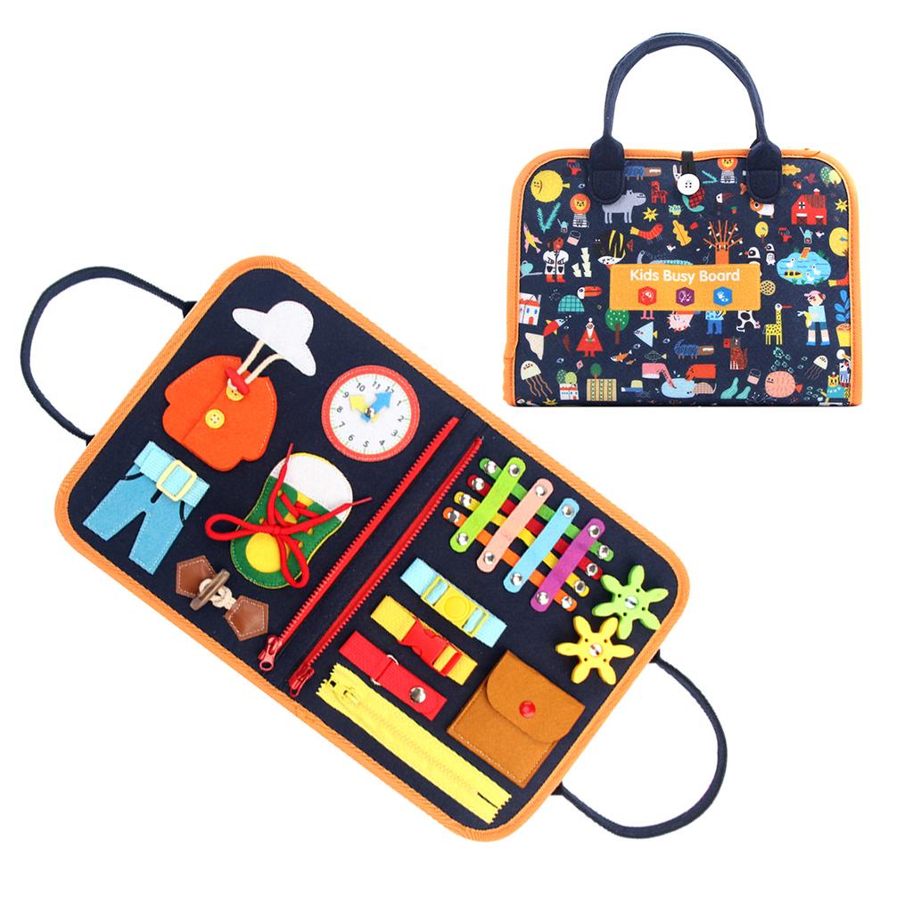 Çocuk Montessori Oyuncakları Bebek Meşgul Panosu Bebek Toka Fermuar Düğme Bağcıklı Eğitim Aracı Oyuncaklar Küçük Çocuklar İçin Duyusal Gelişim Oyunu