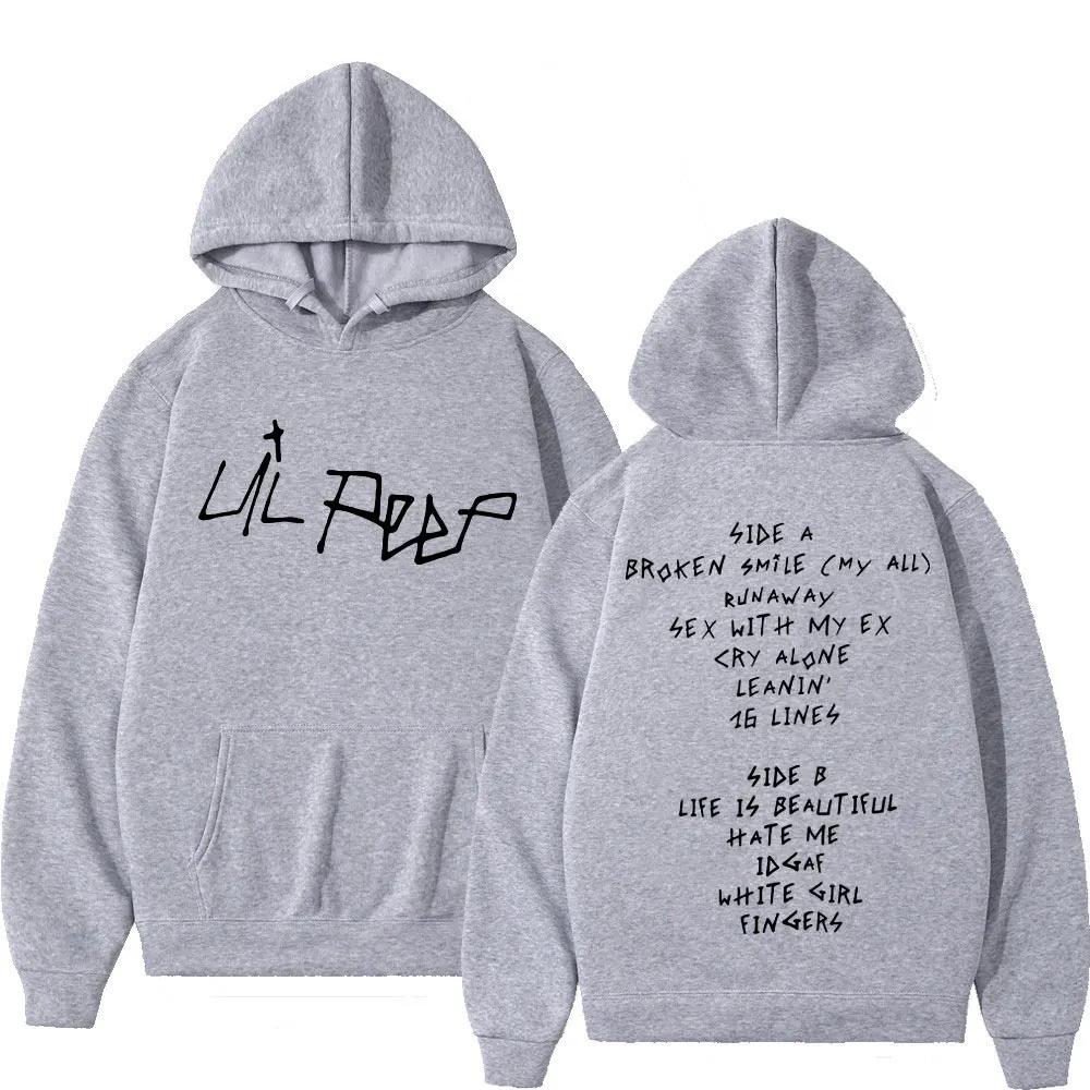 Rapper Lil Peep Fashion Casual Hoodie Men's and Women's Popular Hip Hop Hoodie Autumn Fashion Retro Wool Hoodie Street Wear