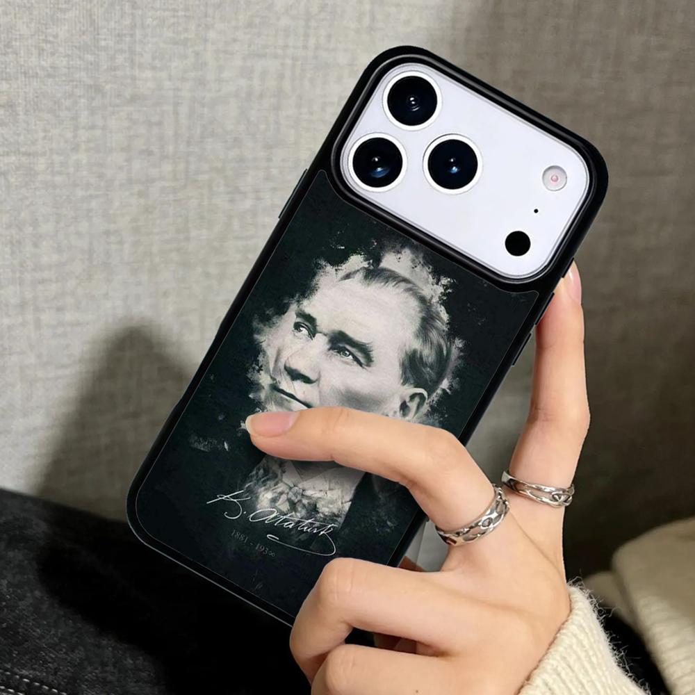 Capa Case for iPhone 17 Air 16 Pro Max 15 Plus 11 13 Mini 14 12 Back Phone Cover Turkey Mustafa Kemal Ataturk