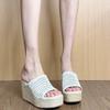 Fashion 2025 Summer New Mesh Women's Open Toe Slippers Round Toe Platform Wedges Sandals Outdoor Hollow Breathable Daily Casual Slippers