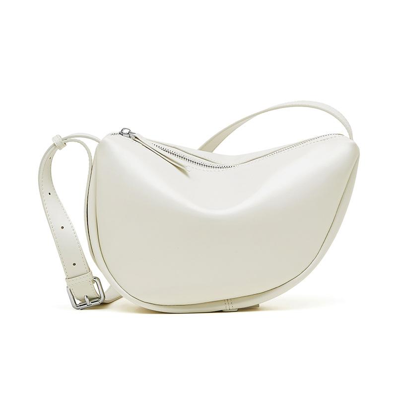 Genuine Leather Women's Dumpling Bag Laid-back Style Crescent-shaped Bag Large-capacity Single-shoulder Crossbody Bag