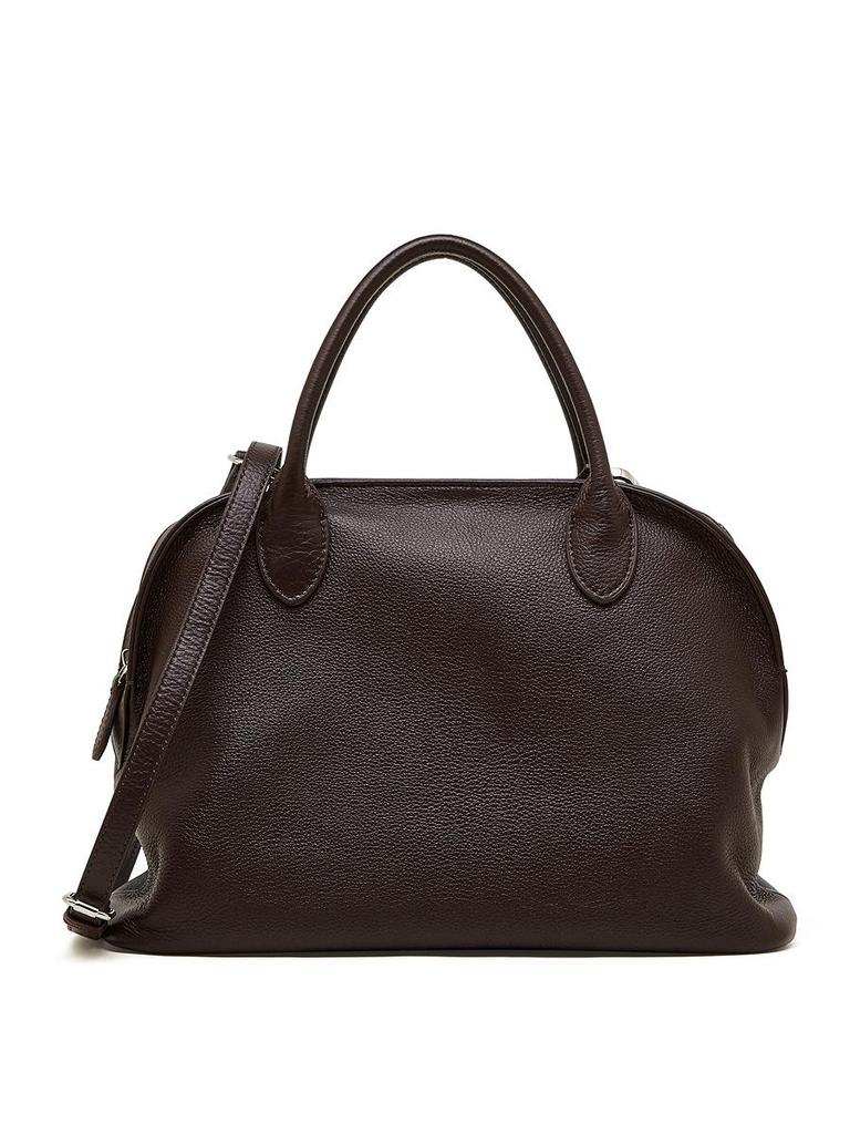 Retro Minimalist Women's Bowling Bag - Genuine Leather Cowhide Shell Handbag Tote