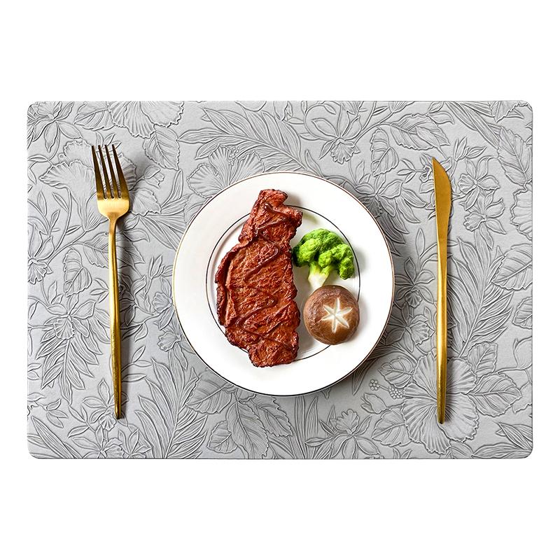 1 szt. Imitacja skóry Łatwa do czyszczenia Wzór kamelii Wodoodporna i trwała Dwustronna Lekko luksusowa Podkładka na stół Podkładki