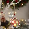 Christmas Decor 2 Piece Wooden Pendant With Light Gingerbread House Christmas Decorations For Doorknob Window Fireplace Wall