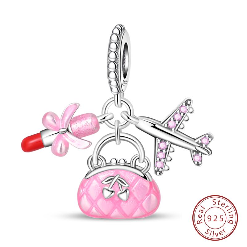 New Summer Day Copper Seaside Sailboat Coconut Tree Sunglasses Camera Charms Beads Fit Diy Copper Bracelets Jewelry