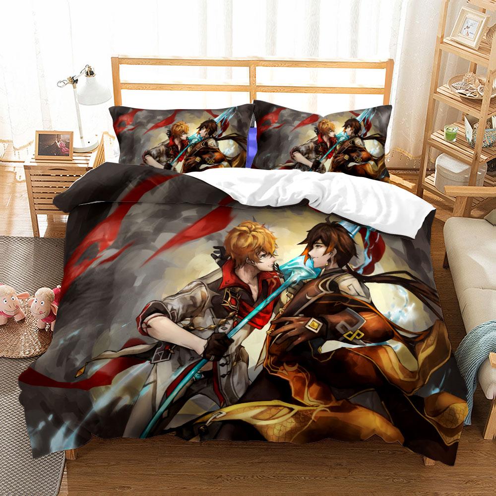 Pop Game Genshin Impact Duvet Cover Set UK Single Double Queen US Twin Full King Size Animal Bedclothes