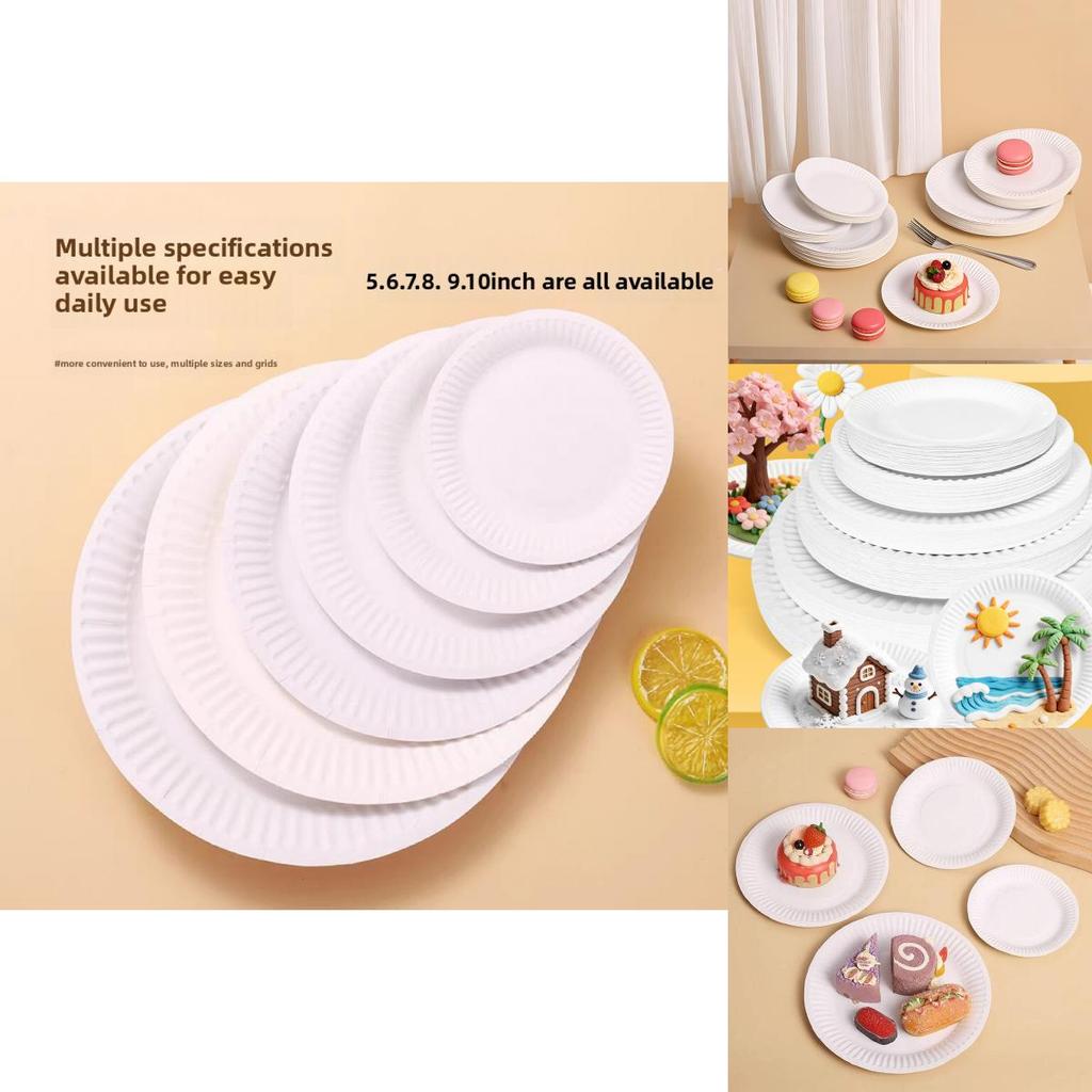 Disposable Paper Plate Set For Kid Diy Craft Art Activities With Round Shape For Classroom Use