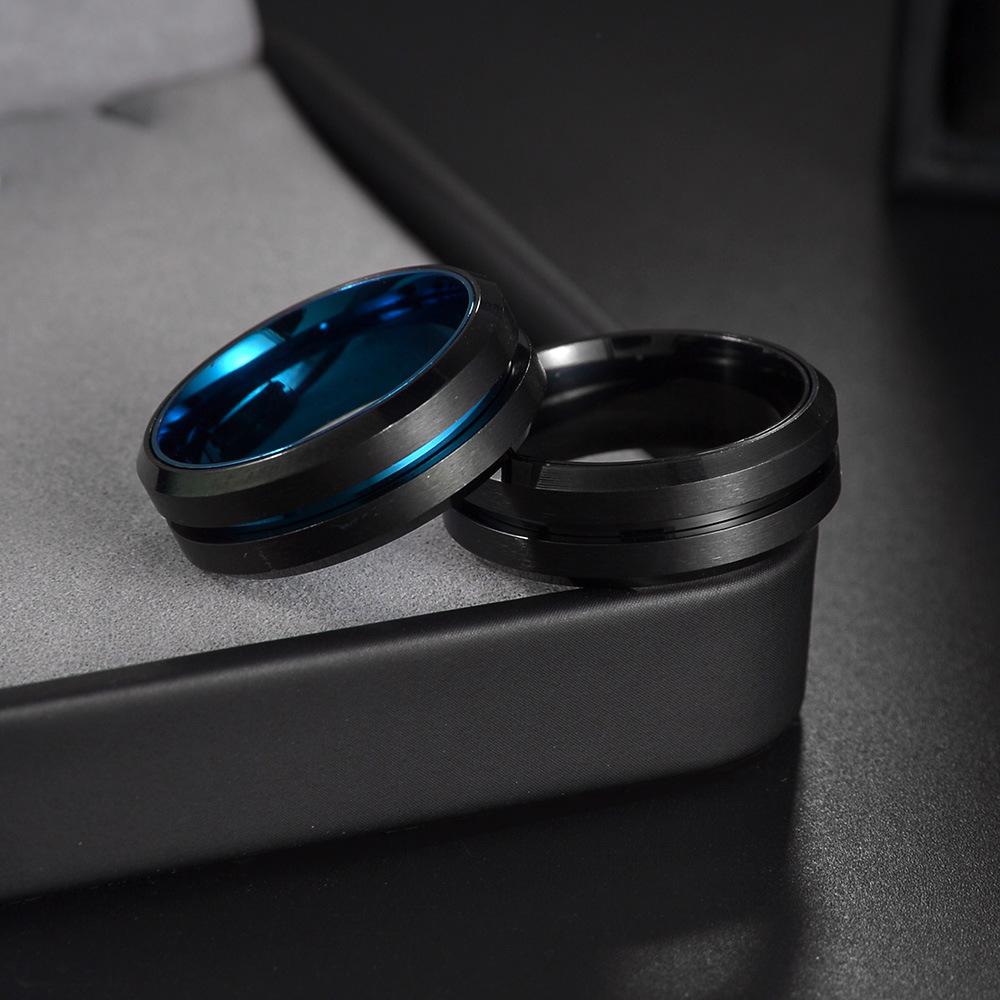 Angst Fidget Spinner Ringe für Männer Männlich Schwarzer Edelstahl Drehender Rotierender Ring für Frauen Anti-Stress-Zubehör