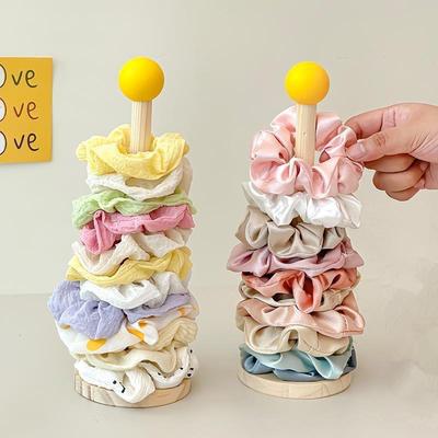 Organizzatore Scrunchies per Capelli in Legno Espositore per Elastici per Capelli Porta Braccialetti per Fasce per Capelli Scaffale Organizer per Accessori per Capelli