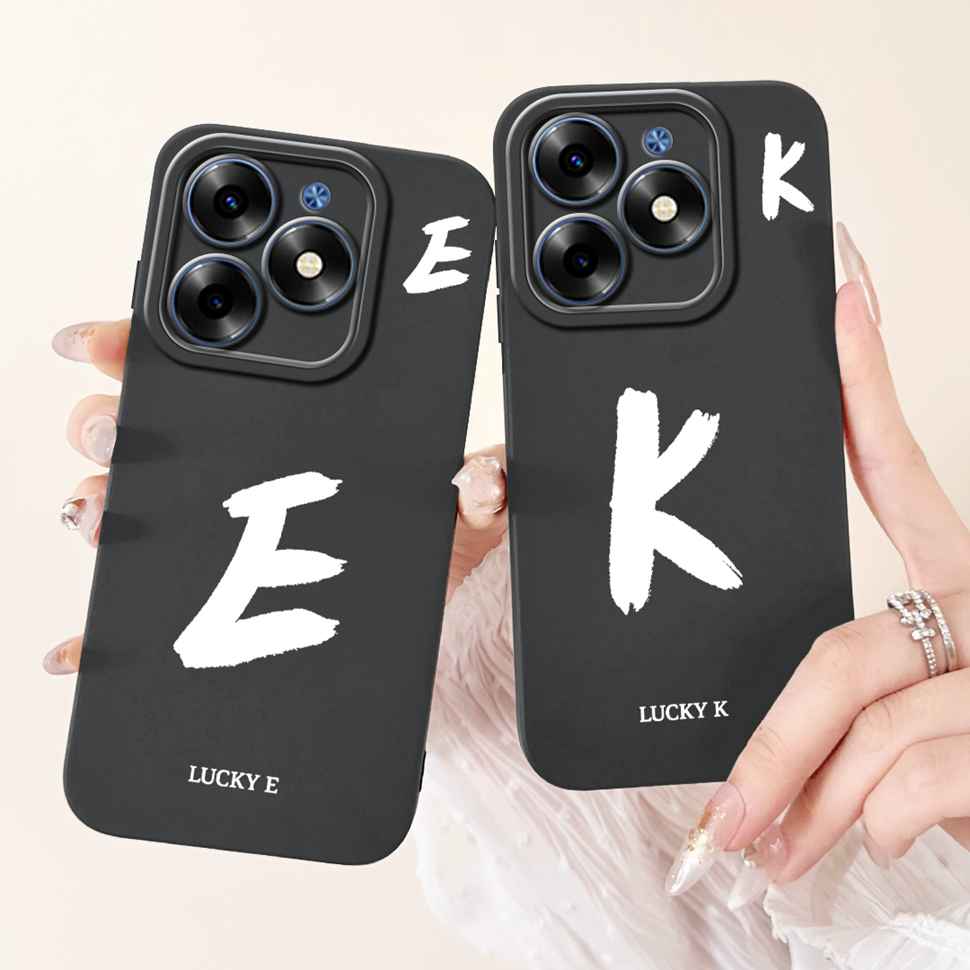 Luckly Letters For Infinix Smart 8 Cases Silicone Soft TPU Shockproof Cover For Infinix Smart 8 7 6 Smart8 Smart7 Smart6 Case