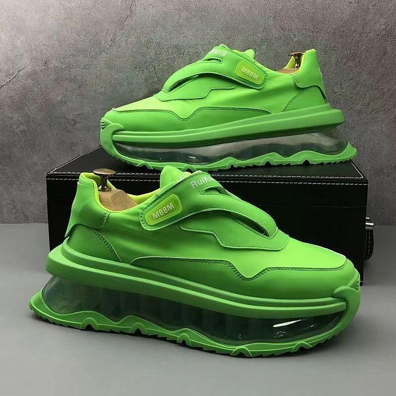 Fashion Designer Luxury Chunky Sneakers Men Cover Bottom Board Shoes Fashion Casual Genuine Leather Increased Internal Platform Shoes