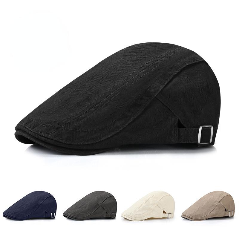 

Берет мужской, британский ретро, ​​кепка вперед, тонкая часть хлопка, шляпа с утиным языком, однотонная шляпа от солнца, досуг, ветер M（56-58cm）