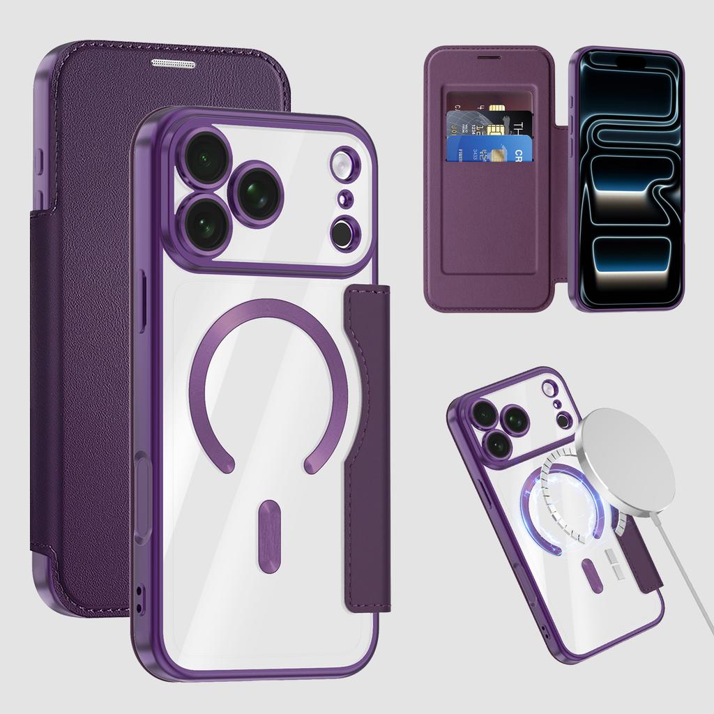Magnetic Flip Card Slot Wallet Leather Phone Case Case for iPhone 18 Pro max 17 16 15 14 13 Shockproof For Magsafe RFID Cover