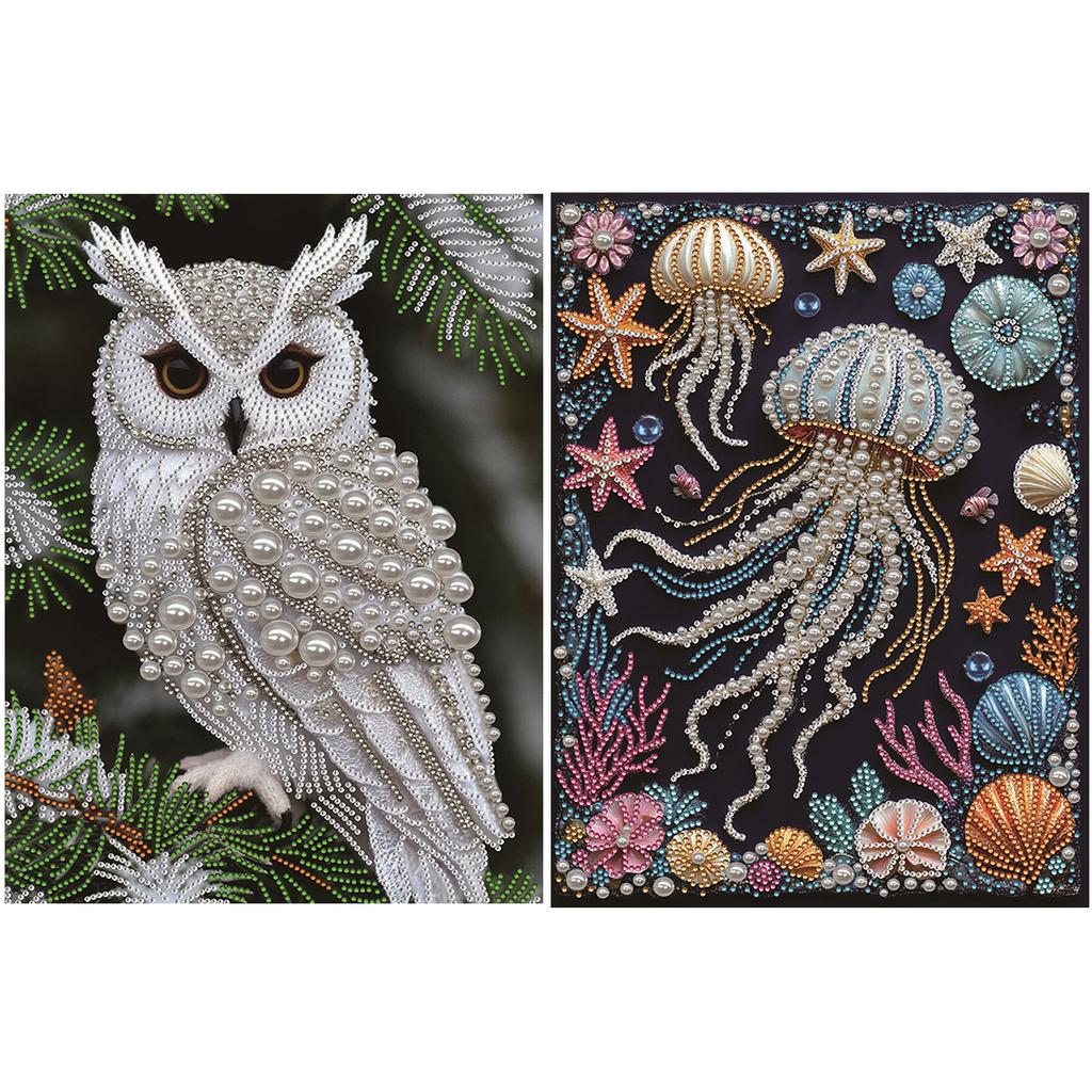 Owl Jellyfish Special Shaped 5D DIY Partial Drill Diamond Painting Kits for Adults Gift Home Wall Decor Diamond Art Kit 30x40cm