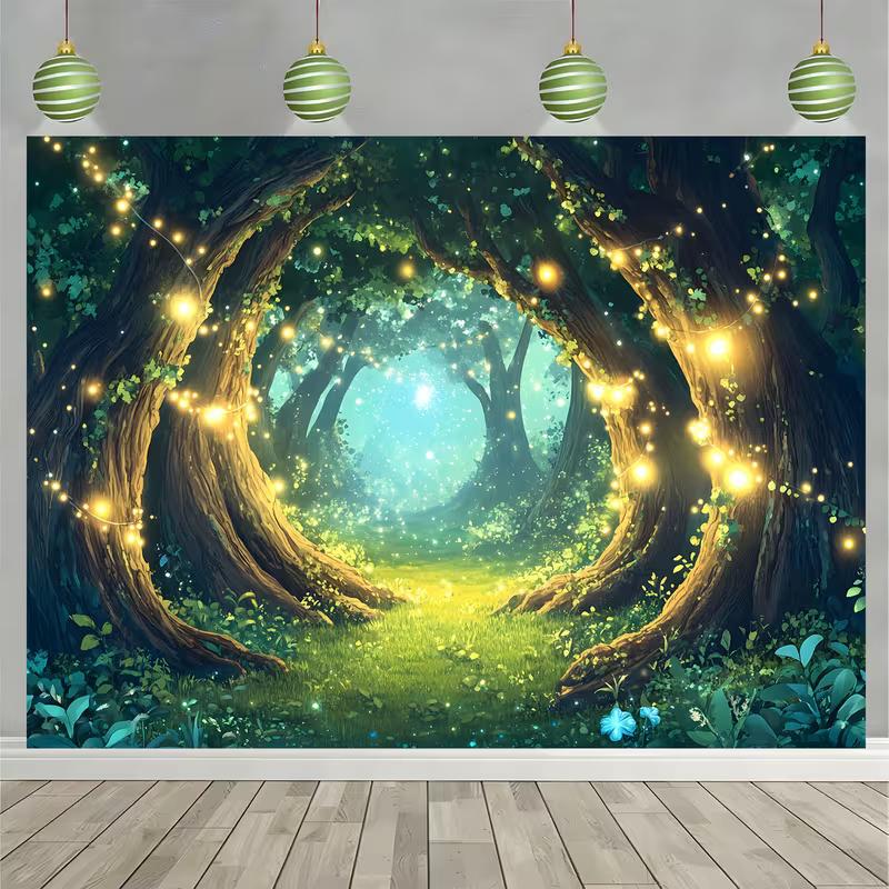 

2D Enchanted Woodland Background for Wedding & Event Decor 47.2x31.5inch/120*80cm