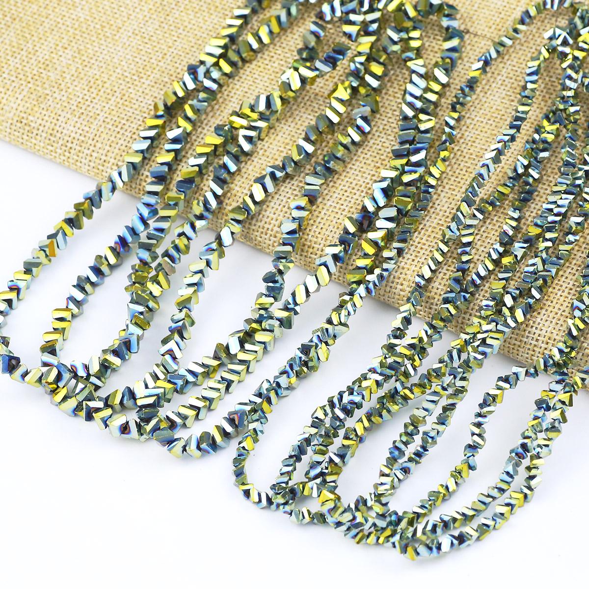 90pcs Triangle Austrian Crystal Glass Beads Spacer Loose Beads For Jewelry Making Bracelets & Bangles Necklace DIY 4mm 6mm 8mm 4mm 120pcs 1 Strand