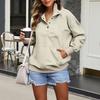 Women's Autumn/winter Fashion Long Sleeve Button Street Hoodie In Solid Color