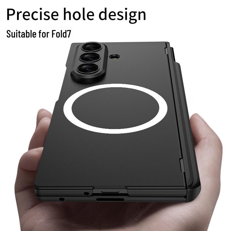 Samsung Fold 7 Wireless Charging Case: Magnetic Pen Holder, Creative Stand, Full Coverage Protection